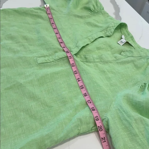 Lilly Pulitzer Light Green Mialeigh Linen Top - Jade Lime X - Picture 8 of 10